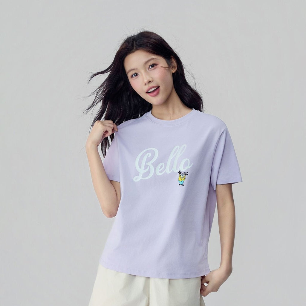 Giordano Women's Boyfriend Minions Bello Tee - Premium Print Tee