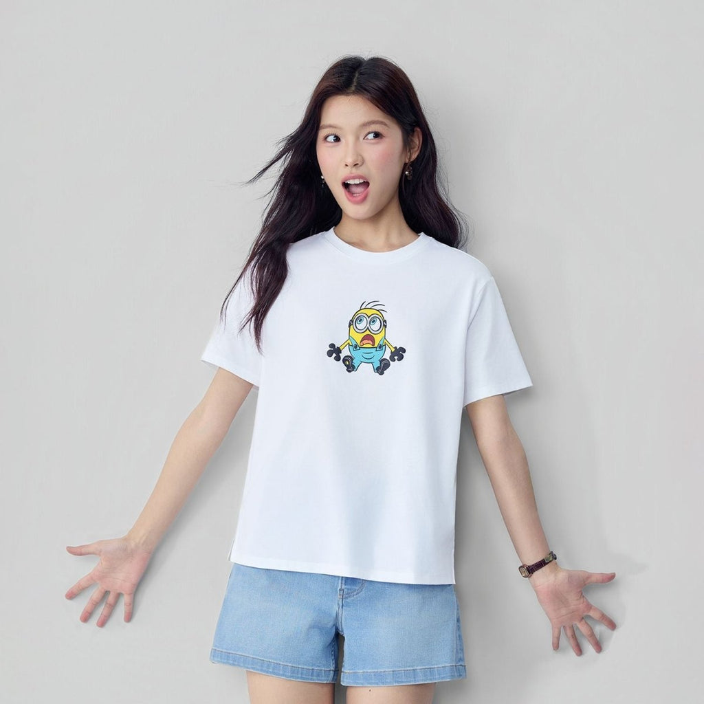 Giordano Women's Boyfriend Minions Trio Tee - Premium Print Tee