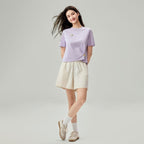 Giordano Women's Chiikawa Orchid Petal "Nice Day" Boyfriend Tee - Premium Print Tee