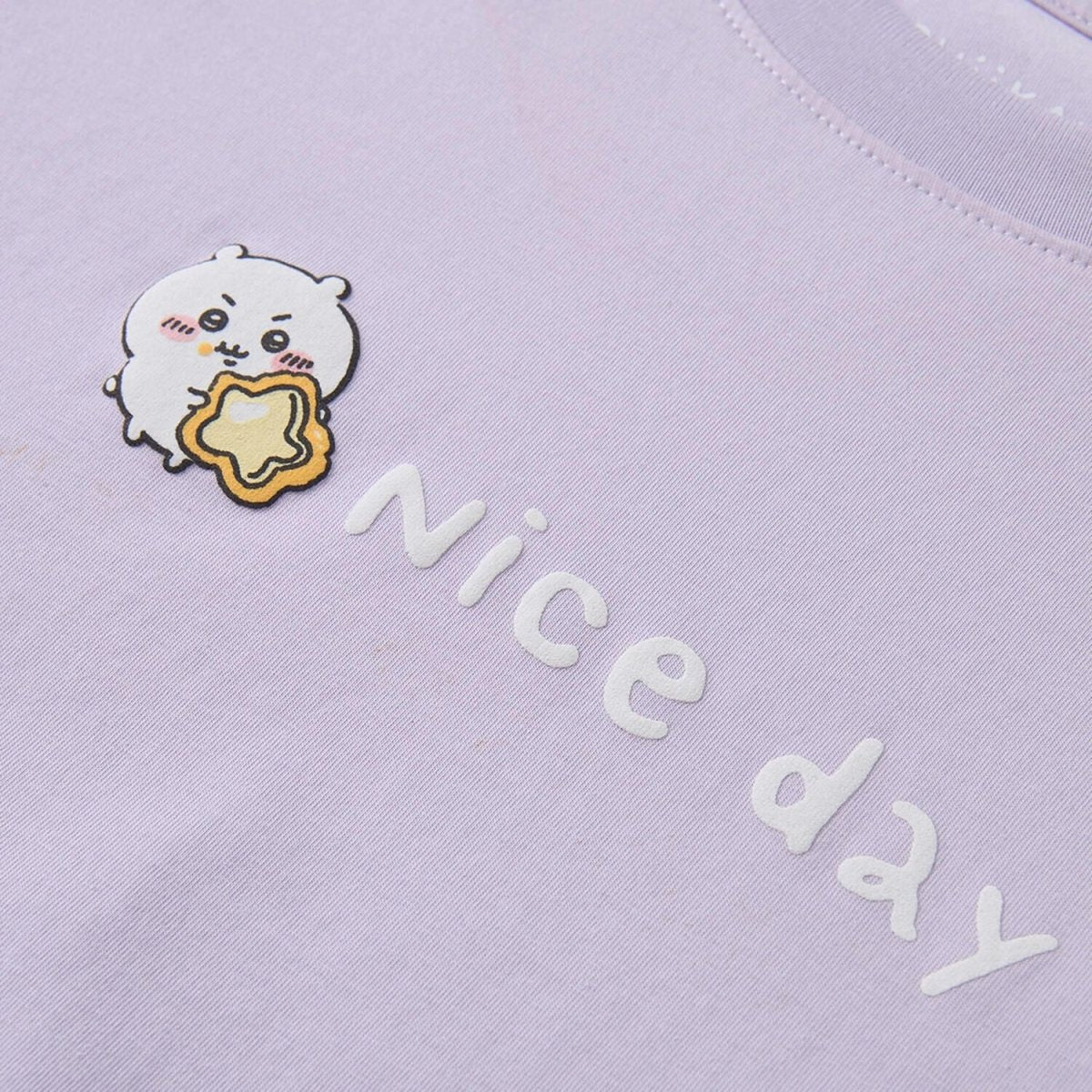 Giordano Women's Chiikawa Orchid Petal "Nice Day" Boyfriend Tee - Premium Print Tee