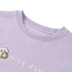 Giordano Women's Chiikawa Orchid Petal "Nice Day" Boyfriend Tee - Premium Print Tee