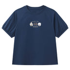 Giordano Women's Chiikawa Raglan Sleeve Navy Boyfriend Graphic Tee - Premium Print Tee