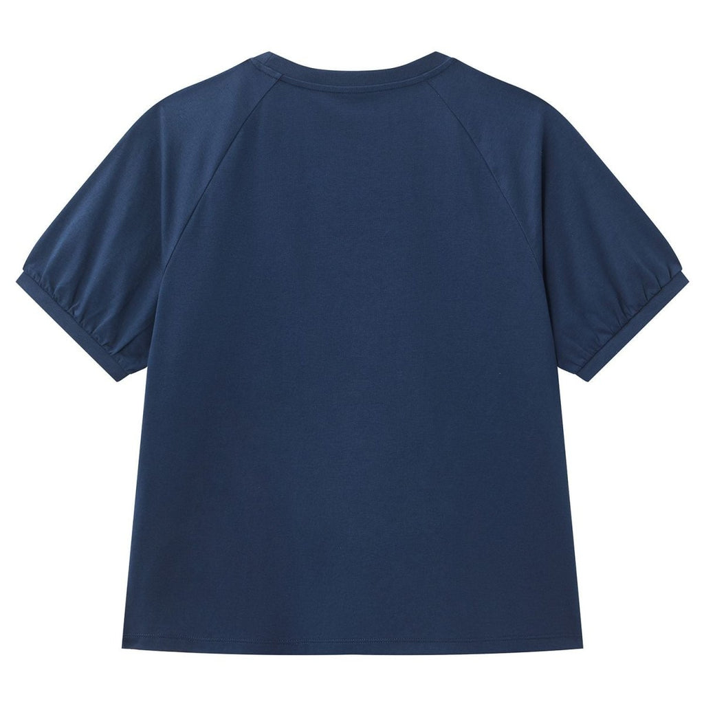 Giordano Women's Chiikawa Raglan Sleeve Navy Boyfriend Graphic Tee - Premium Print Tee