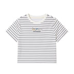 Giordano Women's Chiikawa Striped Cropped Tee - Premium Print Tee