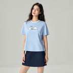 Giordano Women's Chiikawa Subdued Blue Boyfriend Fit Graphic Tee - Premium Print Tee