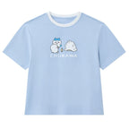 Giordano Women's Chiikawa Subdued Blue Boyfriend Fit Graphic Tee - Premium Print Tee