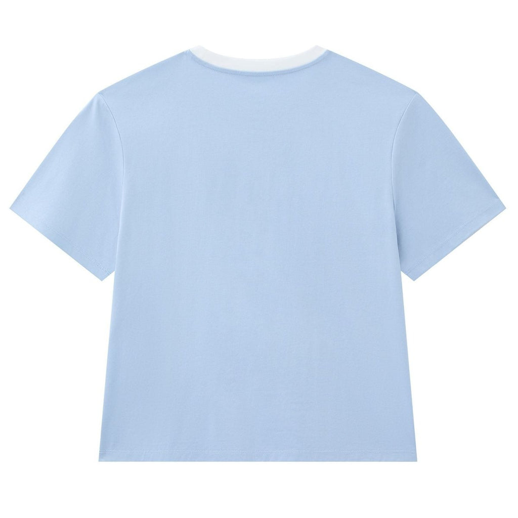 Giordano Women's Chiikawa Subdued Blue Boyfriend Fit Graphic Tee - Premium Print Tee