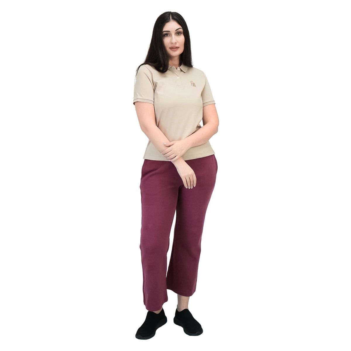 Giordano Women's Classic Slim Fit Embroidery Liquid Touch Solid Polo - Premium Polo