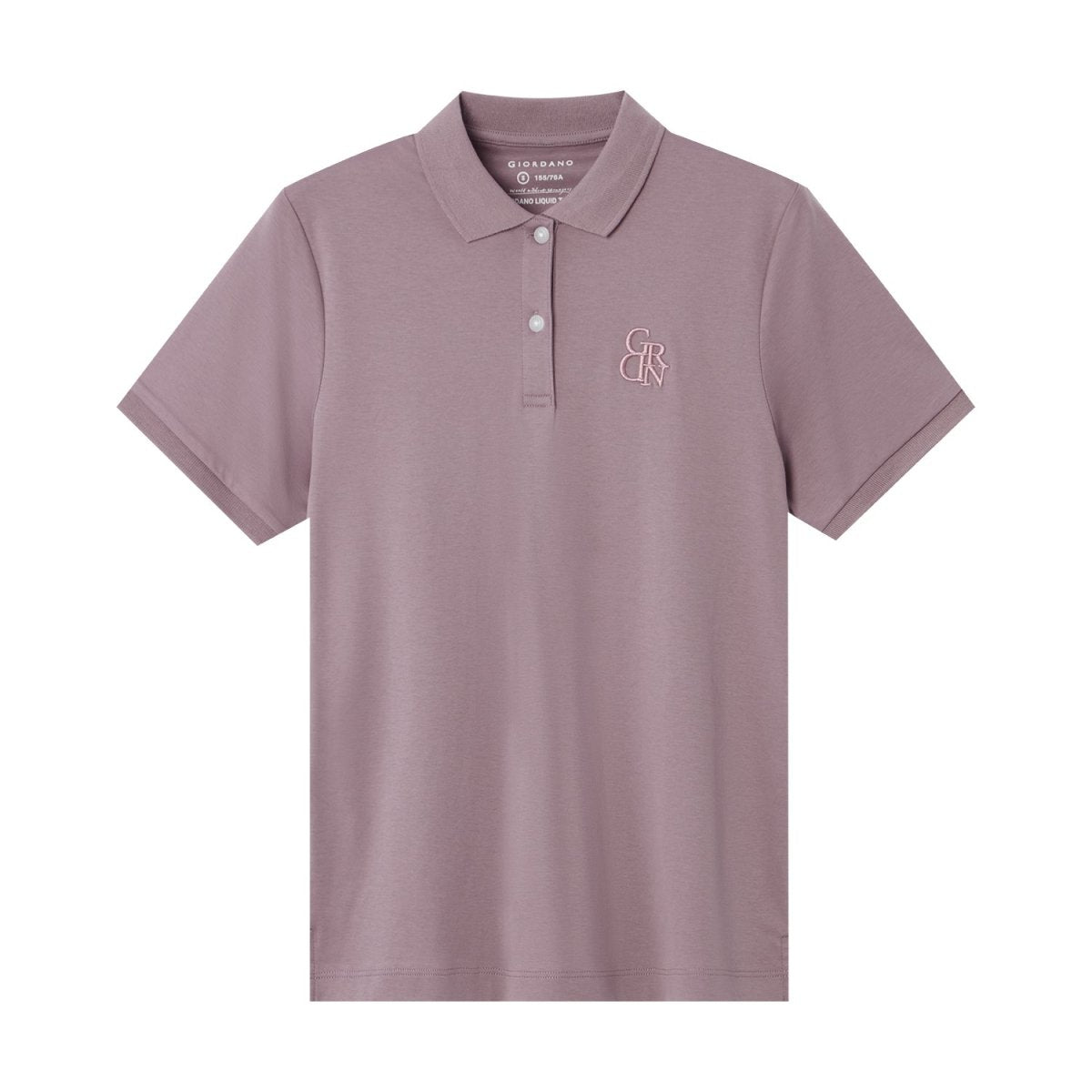 Giordano Women's Classic Slim Fit Embroidery Liquid Touch Solid Polo - Premium Polo