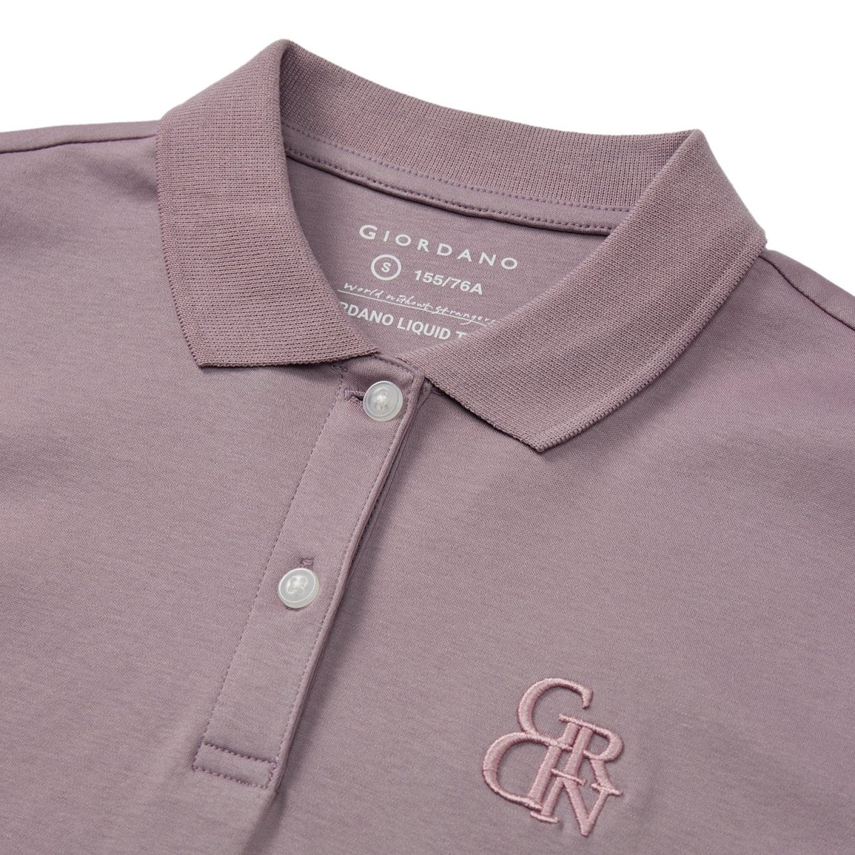 Giordano Women's Classic Slim Fit Embroidery Liquid Touch Solid Polo - Premium Polo