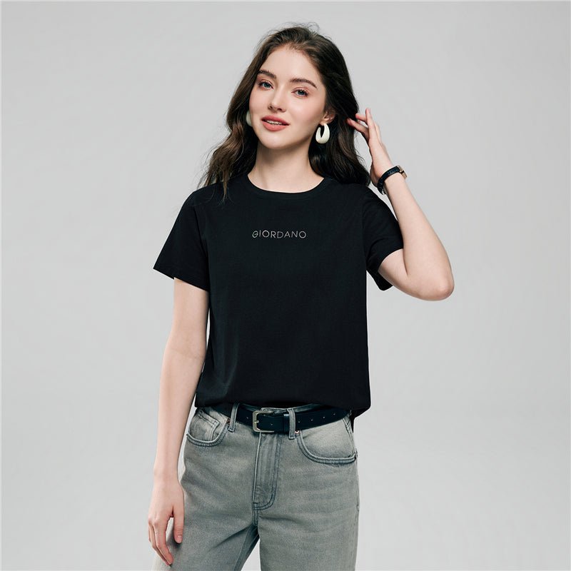 Giordano Women’s Comfort Fit Cotton Crew Neck Printed Tee - first_variant_option_2 Premium Print Tee for Giordano