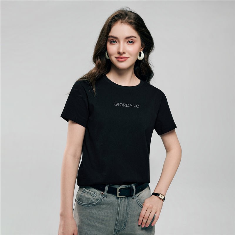 Giordano Women’s Comfort Fit Cotton Crew Neck Printed Tee - first_variant_option_2 Premium Print Tee for Giordano