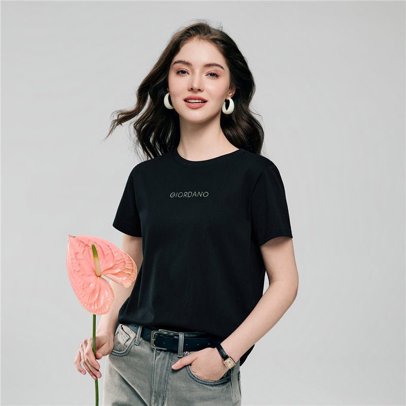 Giordano Women’s Comfort Fit Cotton Crew Neck Printed Tee - first_variant_option_2 Premium Print Tee for Giordano