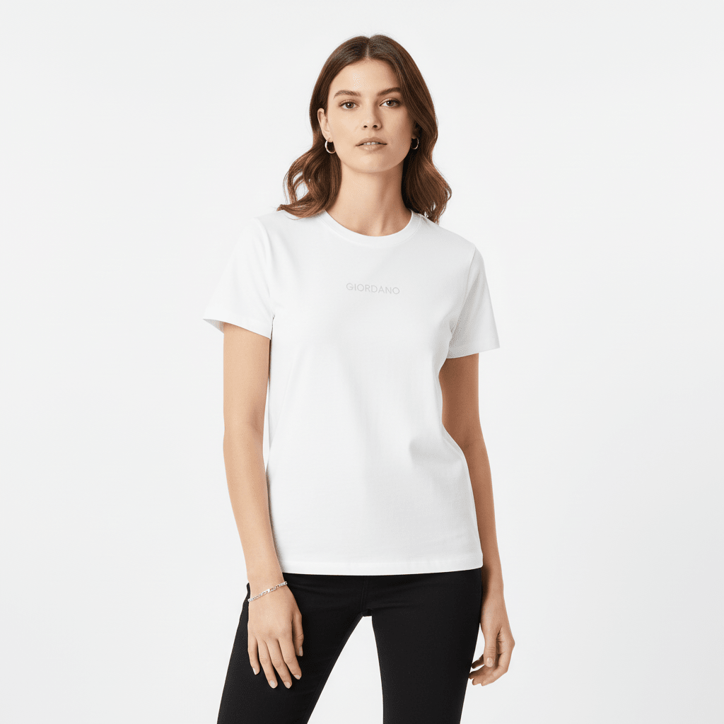 Giordano Women’s Comfort Fit Cotton Crew Neck Printed Tee - first_variant_option_2 Premium Print Tee for Giordano