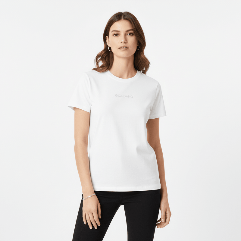 Giordano Women’s Comfort Fit Cotton Crew Neck Printed Tee - first_variant_option_2 Premium Print Tee for Giordano