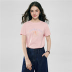 Giordano Women's Comfort Fit Cotton Floral Graphic Tee - Premium Print Tee