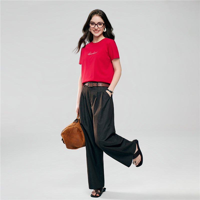 Giordano Women’s Comfort Fit Cotton Signature Print Tee - first_variant_option_2 Premium Print Tee for Giordano