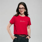 Giordano Women’s Comfort Fit Cotton Signature Print Tee - first_variant_option_2 Premium Print Tee for Giordano