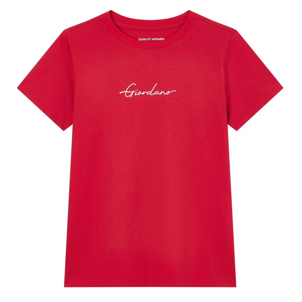 Giordano Women’s Comfort Fit Cotton Signature Print Tee - first_variant_option_2 Premium Print Tee for Giordano