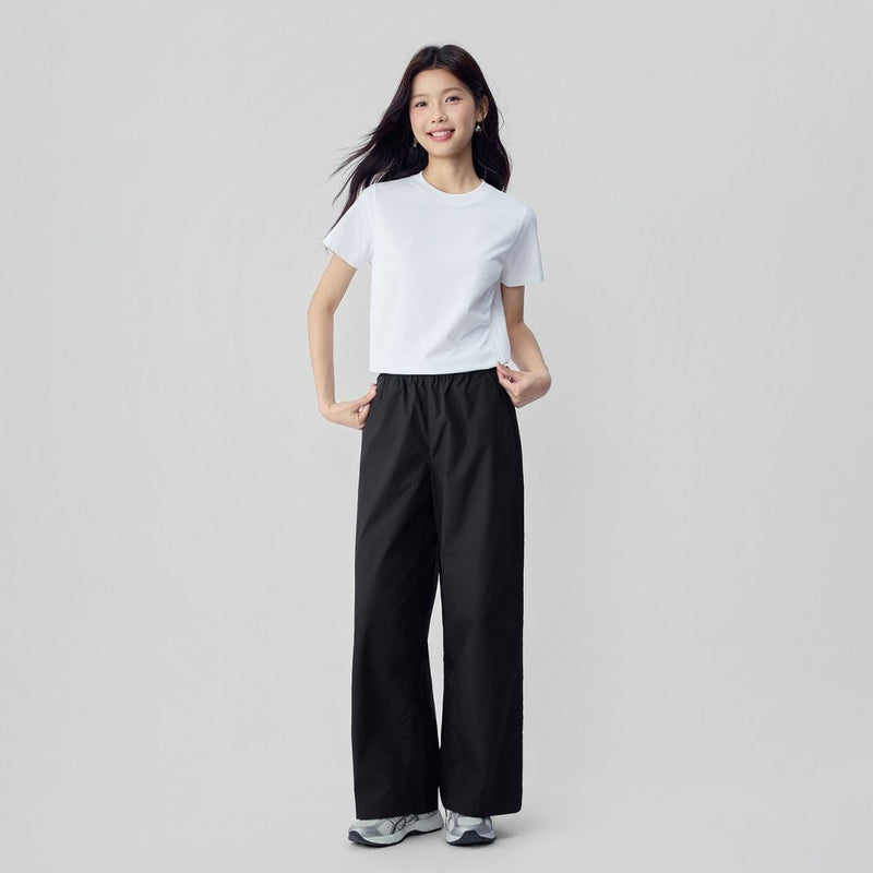 Giordano Women's Cool Touch Cotton Poplin Wide Leg Pants - Premium Pants