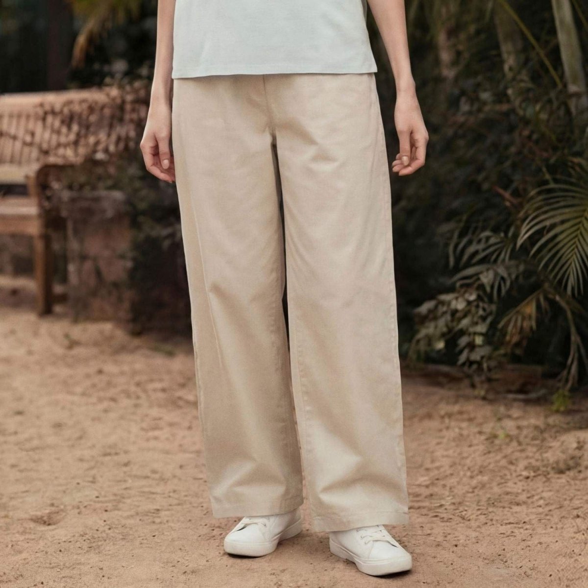 Giordano Women's Cool Touch Cotton Poplin Wide Leg Pants - Premium Pants