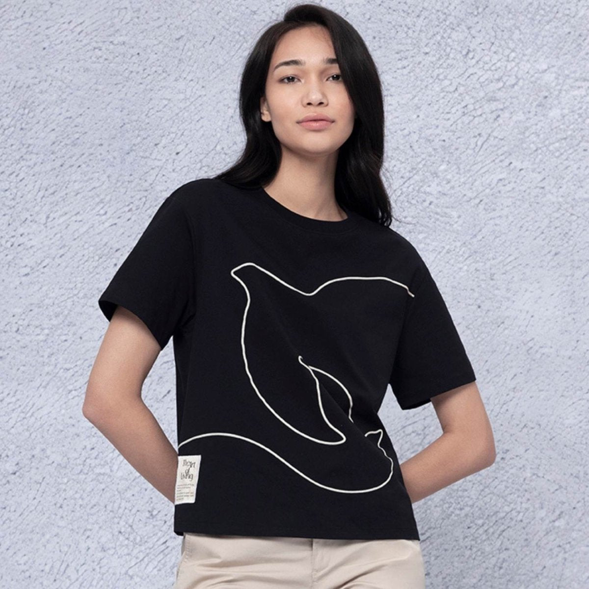 Giordano Women's Cotton Blend Print Tee - Premium Print Tee