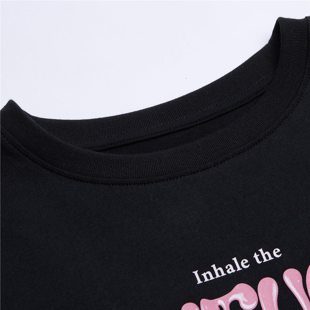 Giordano Women’s Cotton Crew Neck Printed Comfort Tee - first_variant_option_2 Premium Print Tee for Giordano