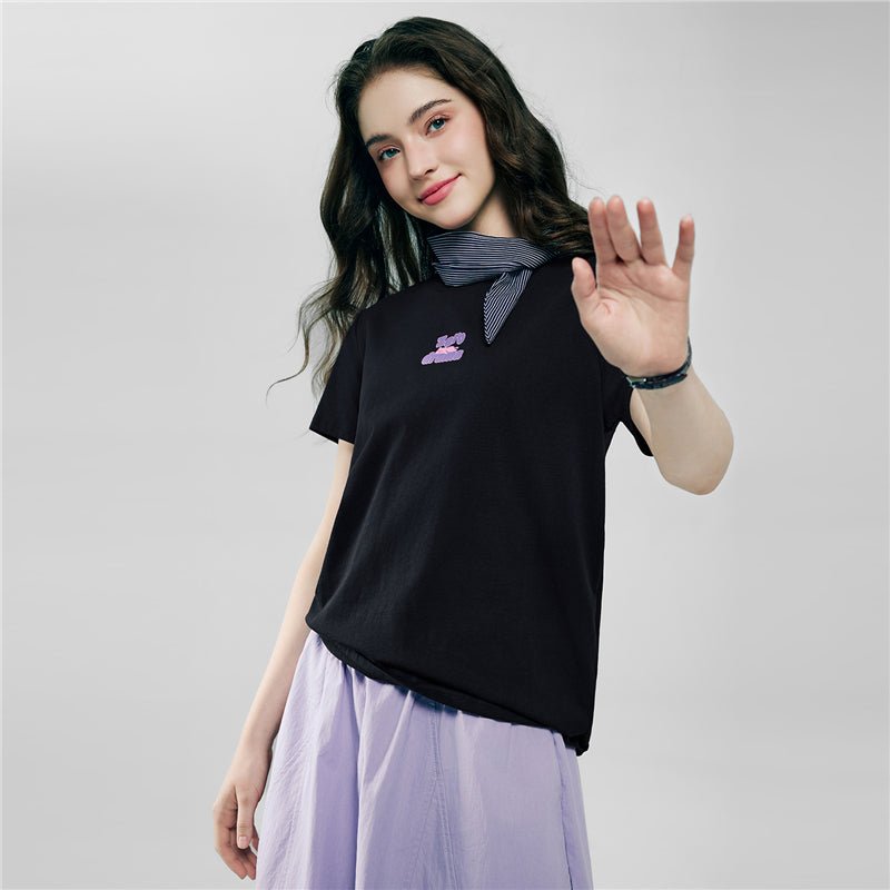 Giordano Women’s Cotton Crew Neck Printed Comfort Tee - first_variant_option_2 Premium Print Tee for Giordano