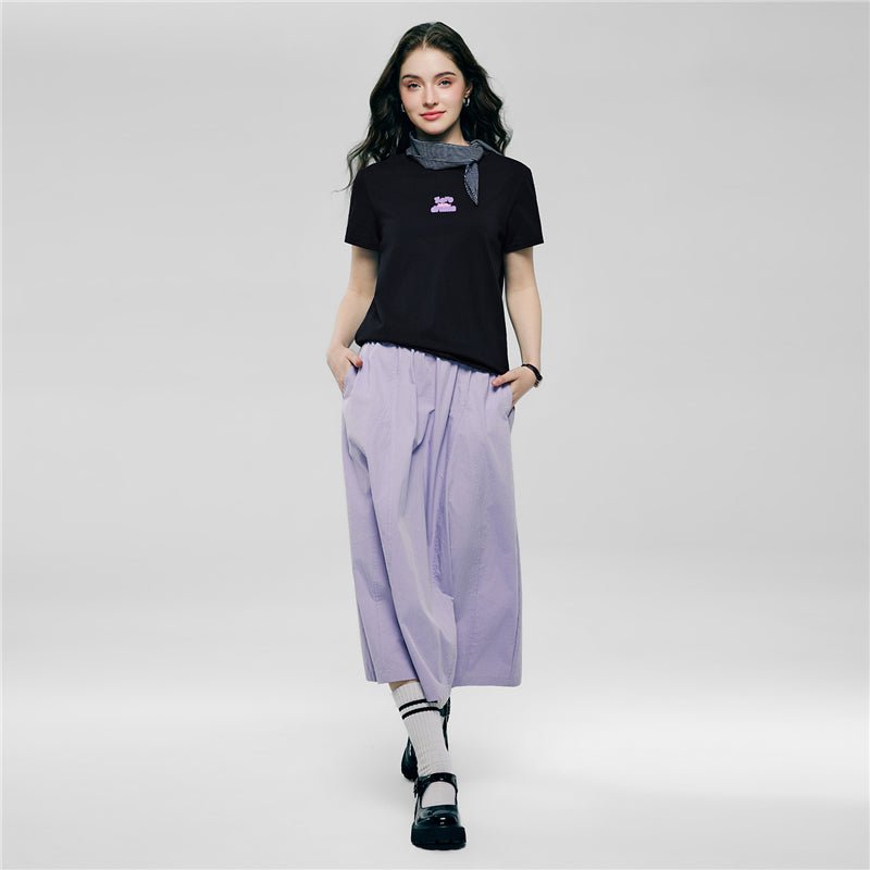 Giordano Women’s Cotton Crew Neck Printed Comfort Tee - first_variant_option_2 Premium Print Tee for Giordano