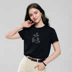 Giordano Women’s Cotton Crew Neck Printed Comfort Tee - first_variant_option_2 Premium Print Tee for Giordano