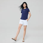 Giordano Women’s Cotton Crew Neck Printed Comfort Tee - Premium Print Tee