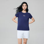 Giordano Women’s Cotton Crew Neck Printed Comfort Tee - Premium Print Tee