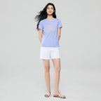 Giordano Women’s Cotton Crew Neck Printed Comfort Tee - Premium Print Tee