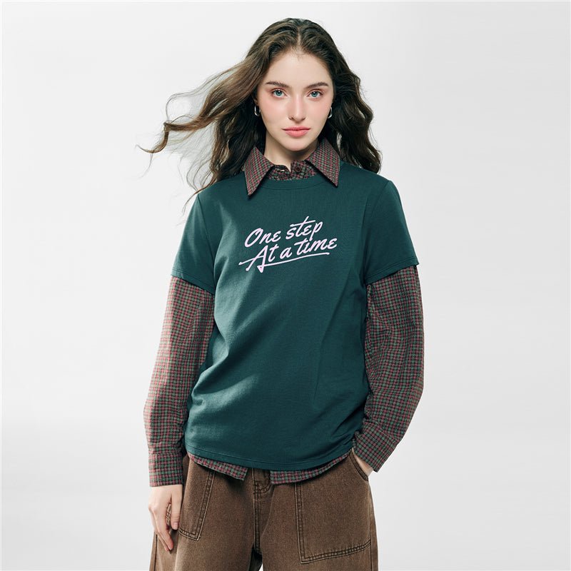 Giordano Women’s Cotton Crew Neck Printed Comfort Tee - first_variant_option_2 Premium Print Tee for Giordano