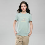Giordano Women’s Cotton Crew Neck Printed Comfort Tee - Premium Print Tee