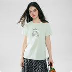 Giordano Women’s Cotton Crew Neck Printed Comfort Tee - first_variant_option_2 Premium Print Tee for Giordano