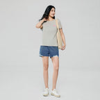 Giordano Women’s Cotton Crew Neck Printed Comfort Tee - Premium Print Tee