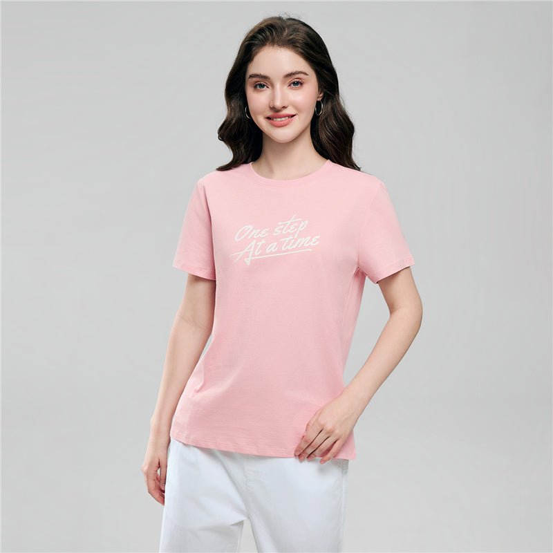 Giordano Women’s Cotton Crew Neck Printed Comfort Tee - first_variant_option_2 Premium Print Tee for Giordano