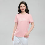 Giordano Women’s Cotton Crew Neck Printed Comfort Tee - first_variant_option_2 Premium Print Tee for Giordano