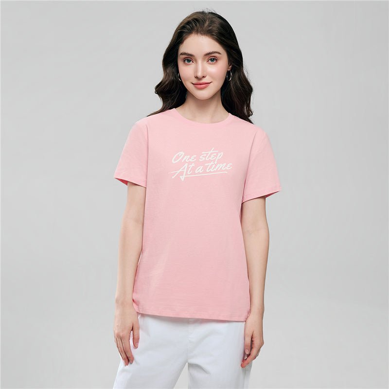 Giordano Women’s Cotton Crew Neck Printed Comfort Tee - first_variant_option_2 Premium Print Tee for Giordano