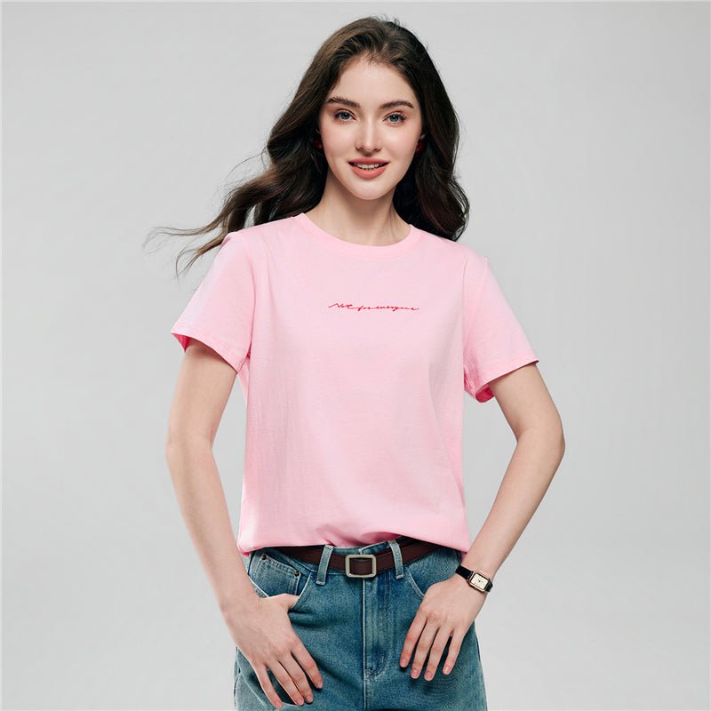 Giordano Women’s Cotton Crew Neck Printed Comfort Tee - first_variant_option_2 Premium Print Tee for Giordano