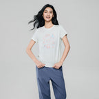 Giordano Women’s Cotton Crew Neck Printed Comfort Tee - first_variant_option_2 Premium Print Tee for Giordano