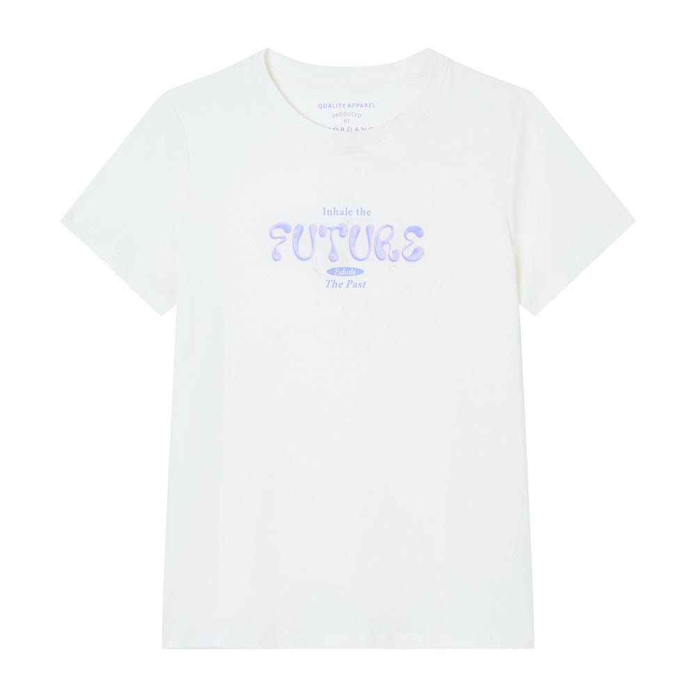 Giordano Women’s Cotton Crew Neck Printed Comfort Tee - first_variant_option_2 Premium Print Tee for Giordano