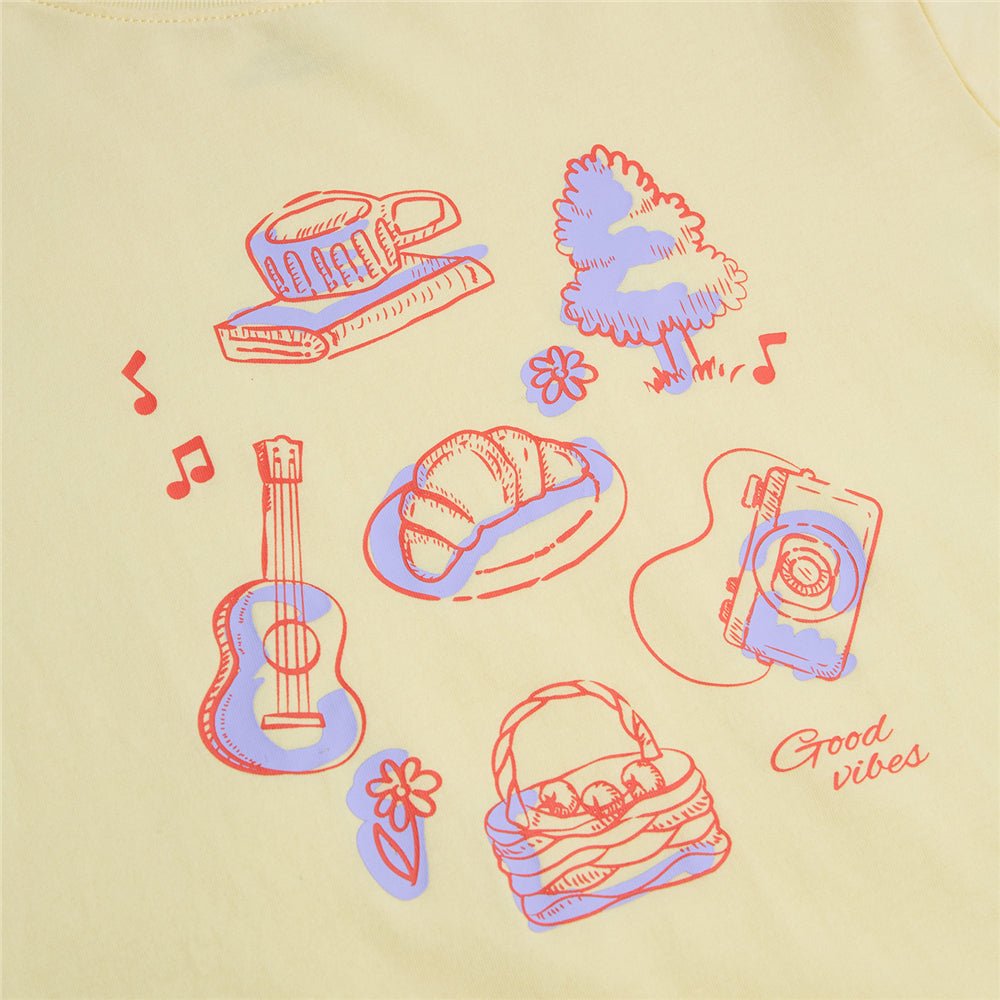 Giordano Women’s Cotton Crew Neck Printed Comfort Tee - first_variant_option_2 Premium Print Tee for Giordano