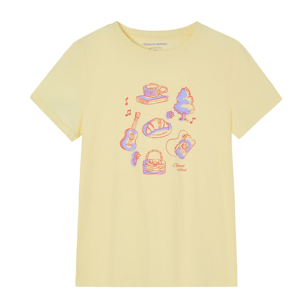 Giordano Women’s Cotton Crew Neck Printed Comfort Tee - first_variant_option_2 Premium Print Tee for Giordano