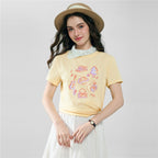 Giordano Women’s Cotton Crew Neck Printed Comfort Tee - first_variant_option_2 Premium Print Tee for Giordano