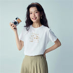 Giordano Women’s Cotton Holiday Graphic T-Shirt | Online Exclusive - first_variant_option_2 Premium Print Tee for Giordano