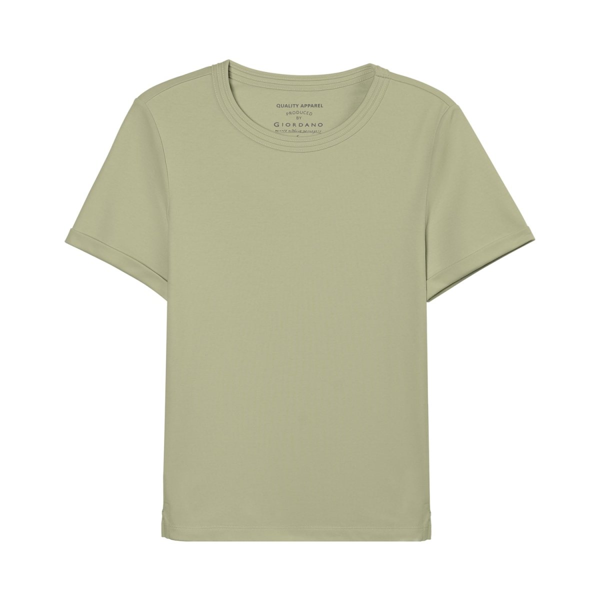 Giordano Women's Cotton Interlock Crew Neck Short Sleeve Comfort Tee - Premium Tee