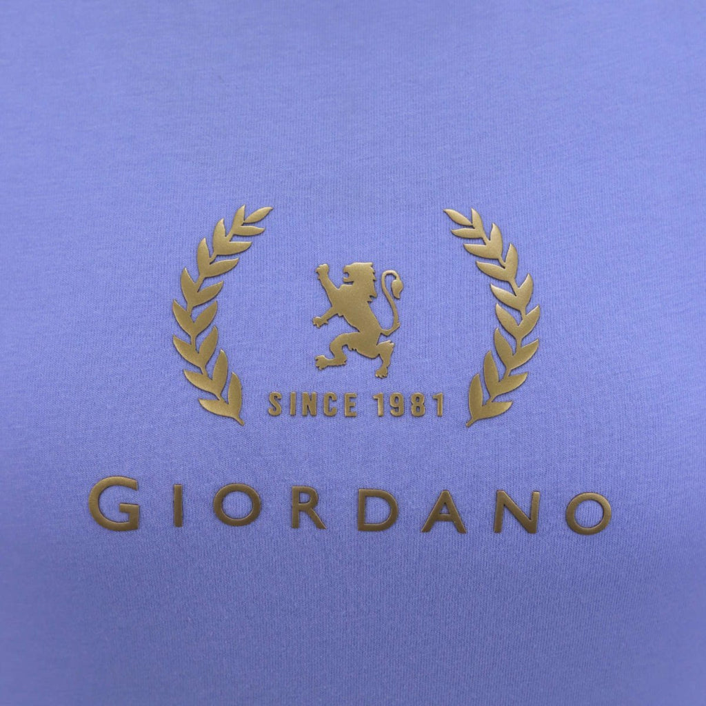 Giordano Women's Cotton Jersey Crew Neck Logo Print Tee - Premium Print Tee