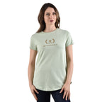 Giordano Women's Cotton Jersey Crew Neck Logo Print Tee - Premium Print Tee
